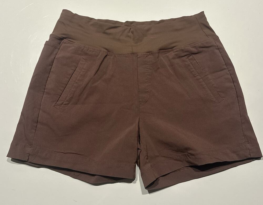 Swiss Alps Women’s Sz Med Shorts Runners Stretch Brown Hiking Outdoors Athletic